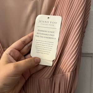 Never worn jenny yoo Kimi Dress size 6 whipped apricot- luxe chiffon.